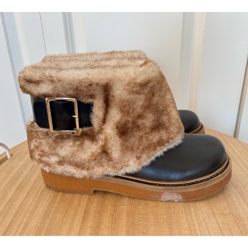 Kelsi Dagger “Calvin” Faux Fur Buckle Ankle Boots